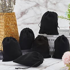 Прямоугольные бархатные мешочки на шнурке TP-CN0001-03B-02