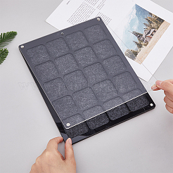 Прозрачная коробка для памятных монет из акрила и фетра ODIS-WH0061-37B-02