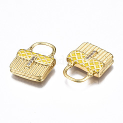 Латунные микропроволочные кубические циркониевые подвески из эмали ZIRC-Q200-020D-NF