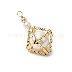 Ромбовидные подвески из латуни и ракушечного жемчуга 3d PALLOY-TA00230