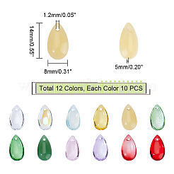 120 шт. 12-х цветные подвески из искусственного стекла с драгоценными камнями&nbsp;GLAA-GA0001-49