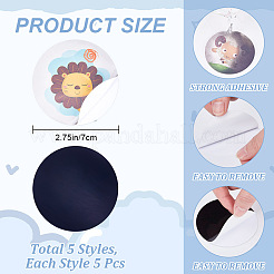 Autocollants changeants de couleur de toilette d'entraînement de pot de pvc de point rond&nbsp;DIY-WH0488-31F