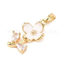 Латунные микропаве прозрачные подвески с фианитом&nbsp;KK-C249-04G