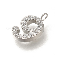 Colgantes de circonita cúbica micropavé de acero inoxidable 304&nbsp;STAS-H228-01P-09