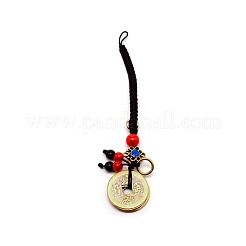 Decorazioni pendenti con monete in ottone&nbsp;KEYC-WH0030-01B