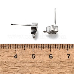 Фурнитура для сережек-гвоздиков из латуни с кубическим цирконием&nbsp;KK-Q048-17P