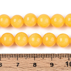 Нити круглых бусин из натурального окрашенного нефрита машан&nbsp;G-T139-8mm-67A