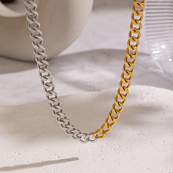 Минималистичные кубинские звенья цепи толщиной 8 мм для женщин из нержавеющей стали 304 двухцветного цвета&nbsp;GU4160