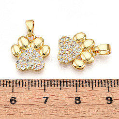 Pendentifs avec zircon cubiques à micro-pavés en laiton&nbsp;KK-T070-85G