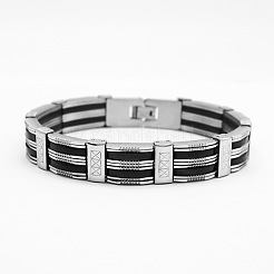 Bracelets à maillons punk rock en acier inoxydable 304 pour hommes&nbsp;WG87BE9-01