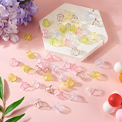 120 capuchon de perles en acrylique transparent de 6 couleurs.&nbsp;TACR-TA0001-75