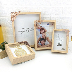 20 pièces 4 styles de motifs de fleurs évider des pièces de bois non finies&nbsp;DIY-CJ0002-08