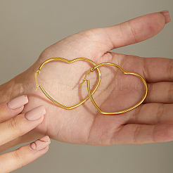 Простые романтичные серьги-кольца в форме сердца из нержавеющей стали 201 XB0293