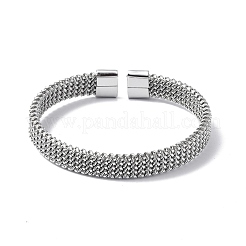 Браслет-манжета из нержавеющей стали 304 в форме цепочки с сеткой для женщин BJEW-C031-03