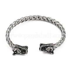 女性用304ステンレススチールカフバングル  ドラゴン  ステンレス鋼色  内径：2-3/4インチ（6.9cm）&nbsp;STAS-M023-15A