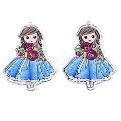 Прозрачные печатные акриловые большие подвески OACR-N133-015