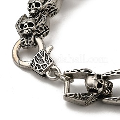 Totenkopf-Gliederkettenarmband aus Legierung im tibetischen Stil für Herren&nbsp;WG20047-01