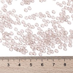 MIYUKIラウンドロカイユビーズ  日本製シードビーズ  （rr155)透明ライトティーローズ  8/0  3mm  穴：1mm  約422~455PCS /ボトル  10 G /ボトル&nbsp;SEED-JP0009-RR0155