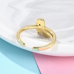 Открытые манжеты из латуни с микро-паве и кубическим цирконием для женщин&nbsp;KK-K392-59G-05