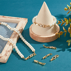 8 шт. 4 стиля застежки для часового ремешка из латуни с прозрачным кубическим цирконием KK-BC0009-76G