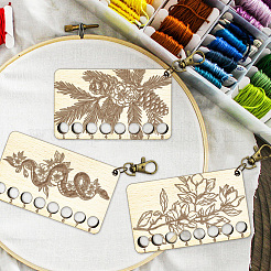 8-позиционные деревянные лотки для хранения ниток для вышивания TOOL-WH0056-029