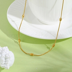 Круглые змейки из нержавеющей стали 304 с бусинами из риса&nbsp;NJEW-D322-03G