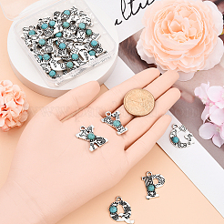 26 шт. подвески из синтетической бирюзы и сплава в 26 стилях FIND-YW0006-63