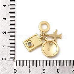 Европейские подвески-шармы из латуни с эмалью в виде самолета KK-M309-18G-02