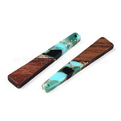 Подвески из прозрачной смолы и ореха&nbsp;RESI-N039-67D