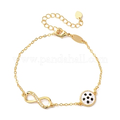 Спортивные браслеты с латунными микрокристаллами кубических цирконий в форме бесконечности&nbsp;BJEW-D386-01E-G