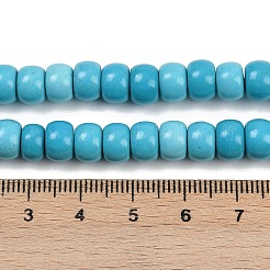 Синтетических нитей бирюзовые бусы G-S397-C01-6x7