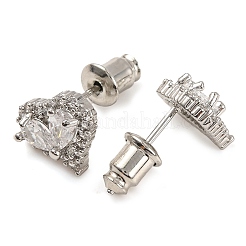 Серьги-гвоздики в форме сердца из кубического циркония EJEW-I304-17P
