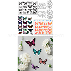 4 шт. трафареты для резки в виде бабочек из углеродистой стали с наборами трафаретов для рисования и рисования животных и 1 шт. штампов из ПВХ DIY-GL0004-149