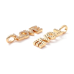 Латунные микропаве прозрачные подвески с фианитом ZIRC-Z019-35G-NR