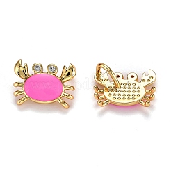 Encantos de circonita cúbica transparentes micro pavé de latón chapado en oro de 18k real&nbsp;ZIRC-L100-020F-G