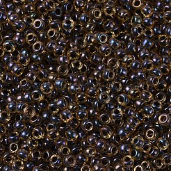 MIYUKIラウンドロカイユビーズ  日本製シードビーズ  11/0  （rr380)裏地付きスチールブルー光沢  11/0  2x1.3mm  穴：0.8mm  約5500個/50g&nbsp;SEED-X0054-RR0380