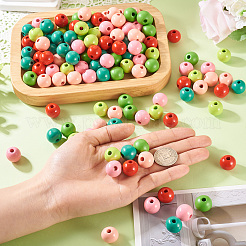 240шт 6 цвета натуральные деревянные бусины WOOD-TA0002-74E