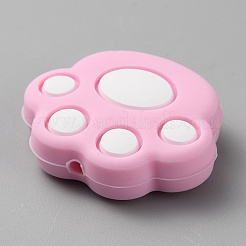 Perline focali in silicone ecologico per uso alimentare con stampa della zampa di gatto&nbsp;SIL-WH0012-040I