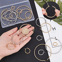 12 пара серег-колец из нержавеющей стали в двух стилях&nbsp;STAS-UN0028-53