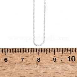 Collane scorrevoli regolabili con catena a maglie in ottone da 1 mm&nbsp;KK-H533-09A-S