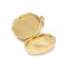 Овальные подвески-медальоны с бабочкой из латуни и эмали KK-P334-18G-02