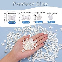 300шт 4 стиля abs пластиковые бусины с имитацией жемчуга&nbsp;KY-SZ0001-40