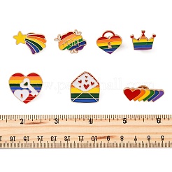 7 шт. 7 стиля эмалевых значков с радужной тематикой&nbsp;JEWB-FP0001-04