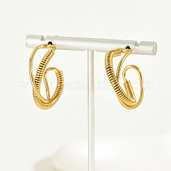 Модные двухслойные витые серьги-гвоздики из нержавеющей стали VR8039