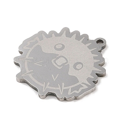 変色しない201ステンレススチールペンダント  フグチャーム  ステンレス鋼色  25x23.5x1.5mm  穴：1mm&nbsp;STAS-C095-20P