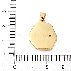 Pendentifs avec zircon cubiques à micro-pavés en laiton&nbsp;KK-D390-16G-03