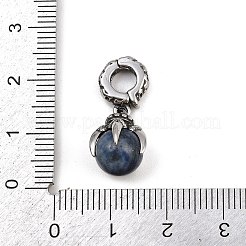 Подвеска в виде когтя дракона из хирургической нержавеющей стали 316 и круглого натурального лазурита STAS-Z165-07AS-02