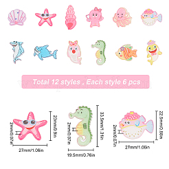 72 pz 12 cabochon in plastica pvc stile 6&nbsp;KY-SC0001-39