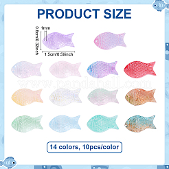 140шт 14 цвета прозрачные окрашенные распылением стеклянные бусины GLAA-ME0001-10