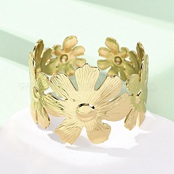 Браслеты-манжеты из нержавеющей стали 304 для женщин BJEW-B150-05G